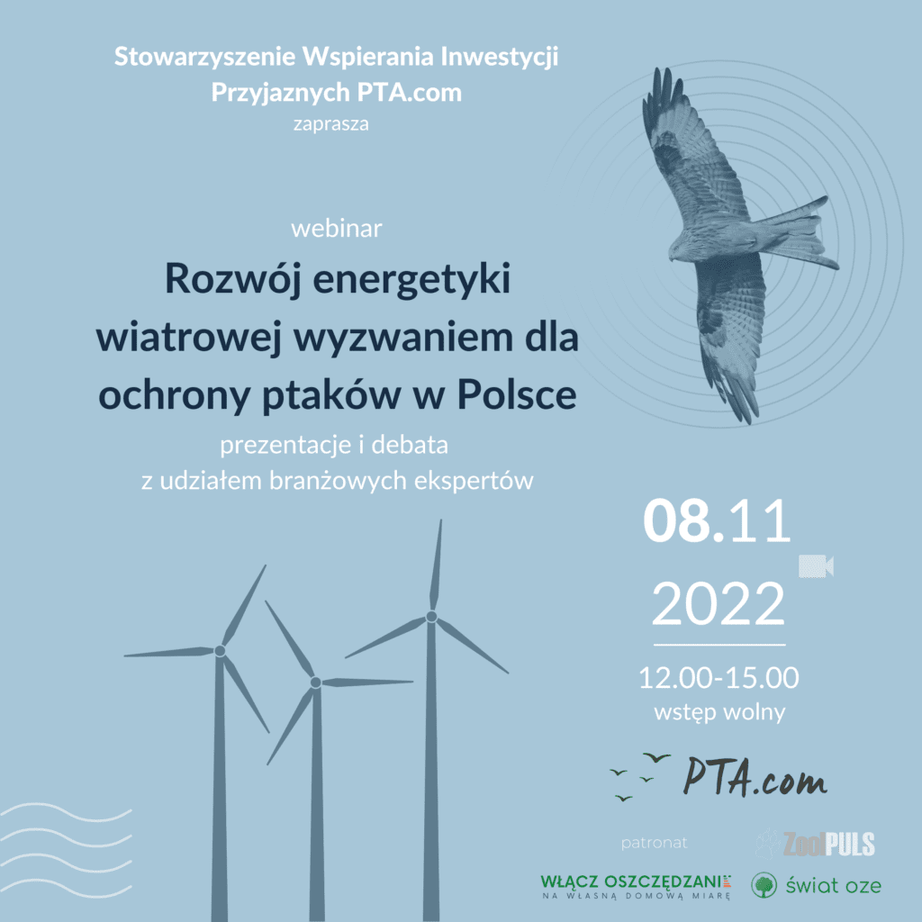 Czy rozwój energetyki wiatrowej jest wyzwaniem dla ochrony ptaków w Polsce? Darmowy webinar 