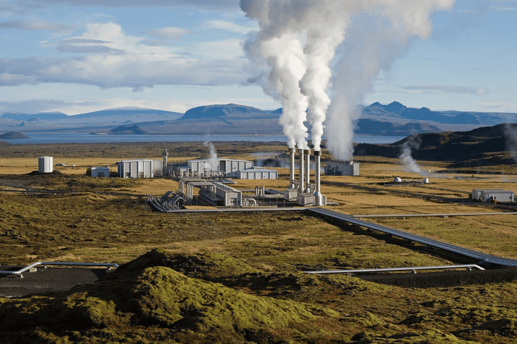 Elektrownie geotermalne wykorzystują ciepło znajdujące się pod ziemią. 