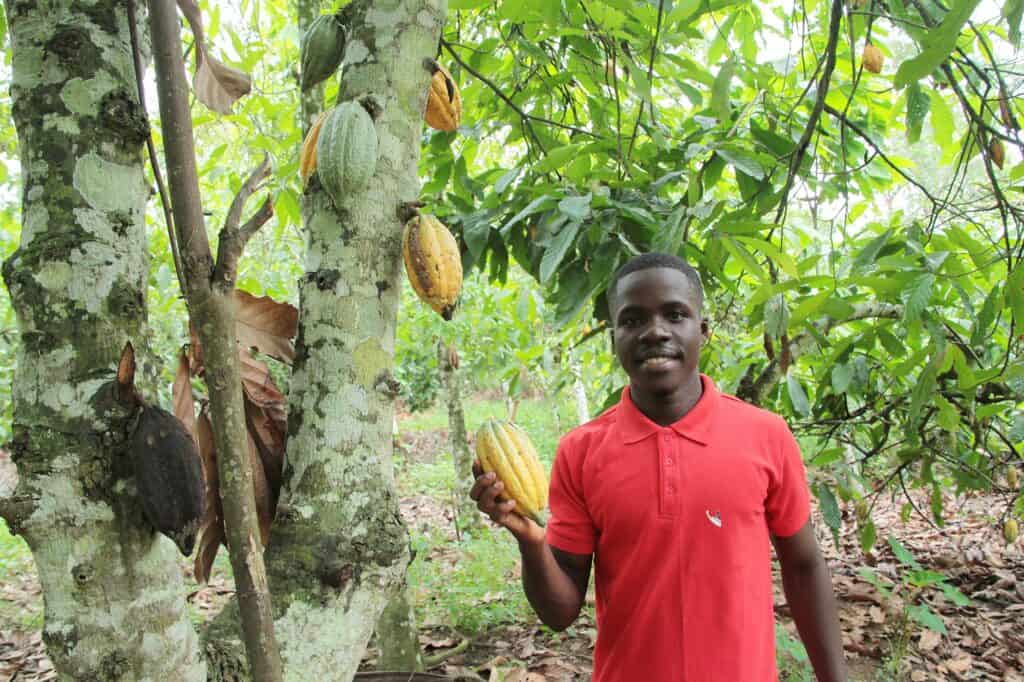 Felix Tetteh rolnik z Ghany uprawiajacy kakao na zasadach Fairtrade