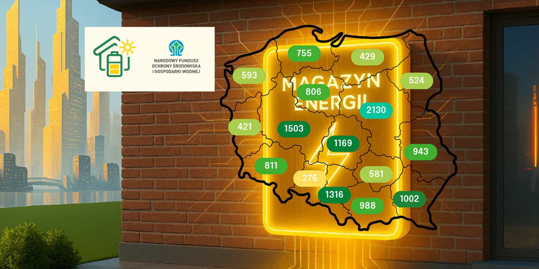 Magazyny energii 2026: statystyki 16 województw